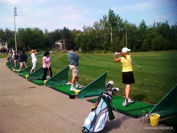 Learning golf near Montreal, close to the Laurentian Mountains
